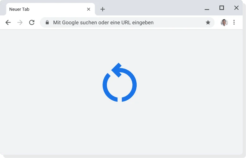 Chrome-Symbol für Update, das installiert wird