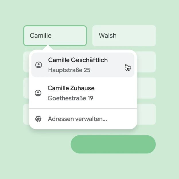 Mit Autofill können Nutzerinnen und Nutzer sofort ihren Namen und ihre Adresse in ein Formular eingeben.